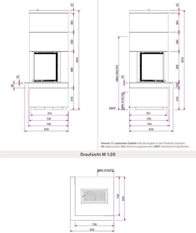 Kaminbausatz Camina S9 Kurz | Eckkamin 4 Kaminbausatz Camina S9 Kurz | Eckkamin – Bild 4