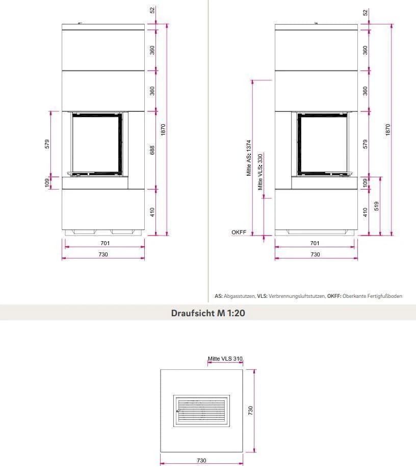 Kaminbausatz Camina S9 Kurz | Eckkamin 3 Kaminbausatz Camina S9 Kurz | Eckkamin – Bild 3