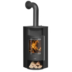 Kaminofen ORANIER Polar Neo Eck -Ecopots Verkäufe 5486 11 Polar Neo Eck StahlSchwarz Holzfach offen F nL 4 102225