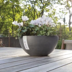 Blumentopf ECOPOTS Brüssel Aus Kunststoff | Grau -Ecopots Verkäufe Blumentopf ECOPOTS Bruessel aus Kunststoff grau 933001010 3 117939