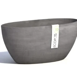 Blumentopf ECOPOTS Sofia Aus Kunststoff | 30 X 13 X 13,5 Cm | Grau
