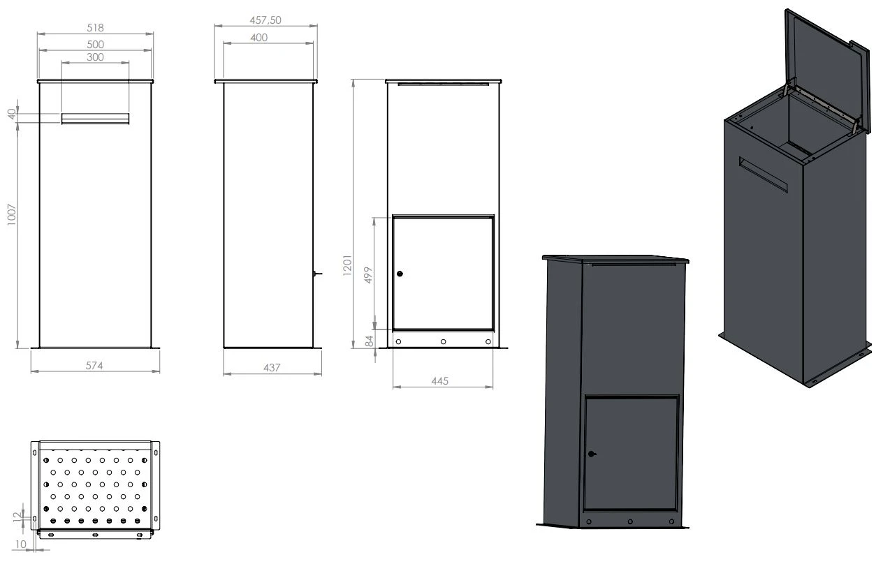 Briefkasten ADEZZ Case Mit Paketfach | Aus Aluminium | Weiß 2 Briefkasten ADEZZ Case Mit Paketfach | Aus Aluminium | Weiß – Bild 2