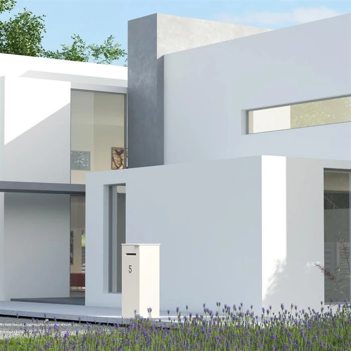 Briefkasten ADEZZ Case Mit Paketfach | Aus Aluminium | Weiß 4 Briefkasten ADEZZ Case Mit Paketfach | Aus Aluminium | Weiß – Bild 4