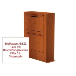 Beschriftungszeichen ADEZZ Aus Cortenstahl 7 Beschriftungszeichen ADEZZ Aus Cortenstahl -Ecopots Verkäufe briefkasten adezz paca corten mit ziffer 5 4 28249