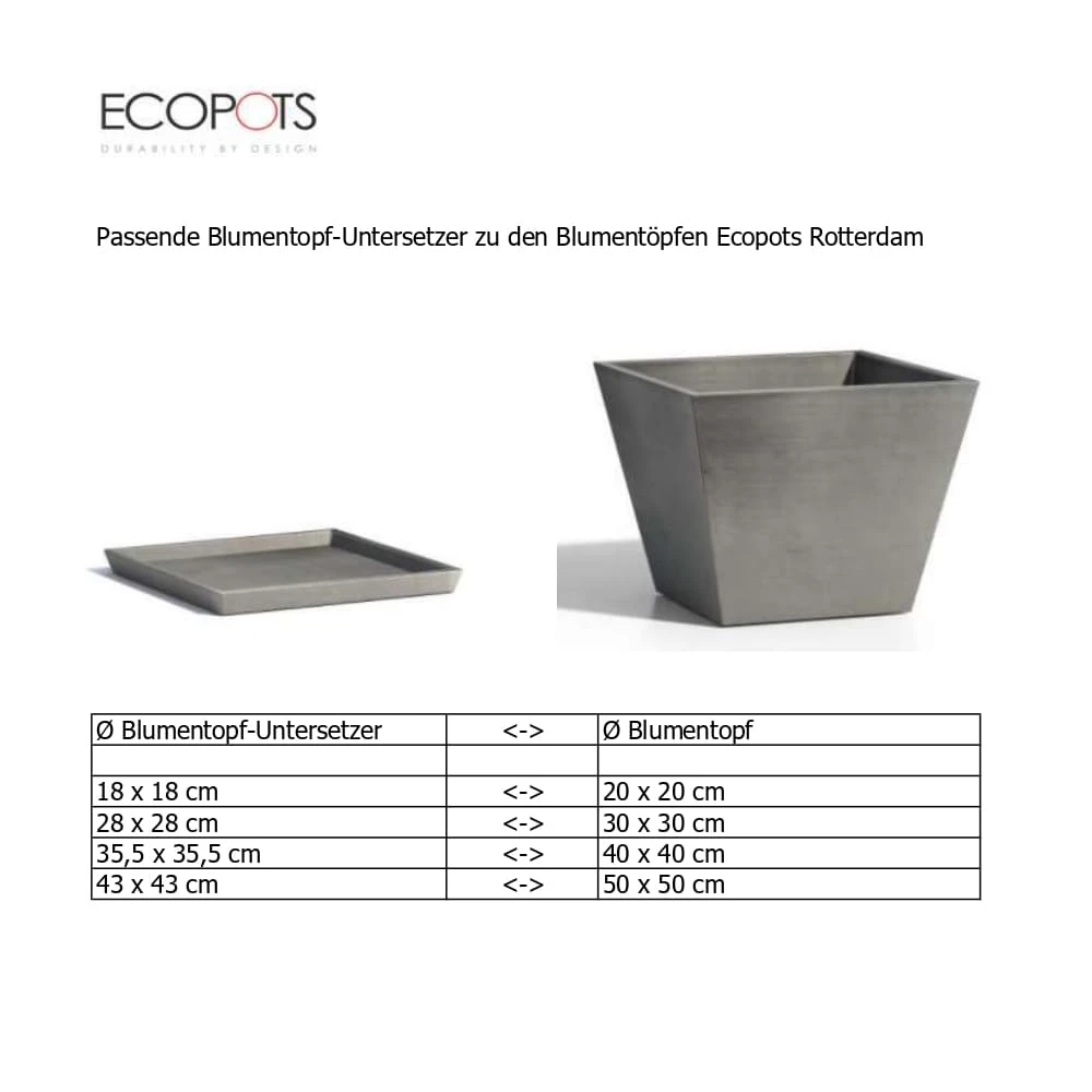 Blumentopf ECOPOTS Rotterdam Aus Kunststoff | Grau 4 Blumentopf ECOPOTS Rotterdam Aus Kunststoff | Grau – Bild 4