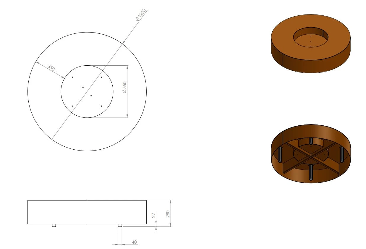 Feuerschale FORNO VLS1 Aus Cortenstahl | Rund 3 Feuerschale FORNO VLS1 Aus Cortenstahl | Rund – Bild 3