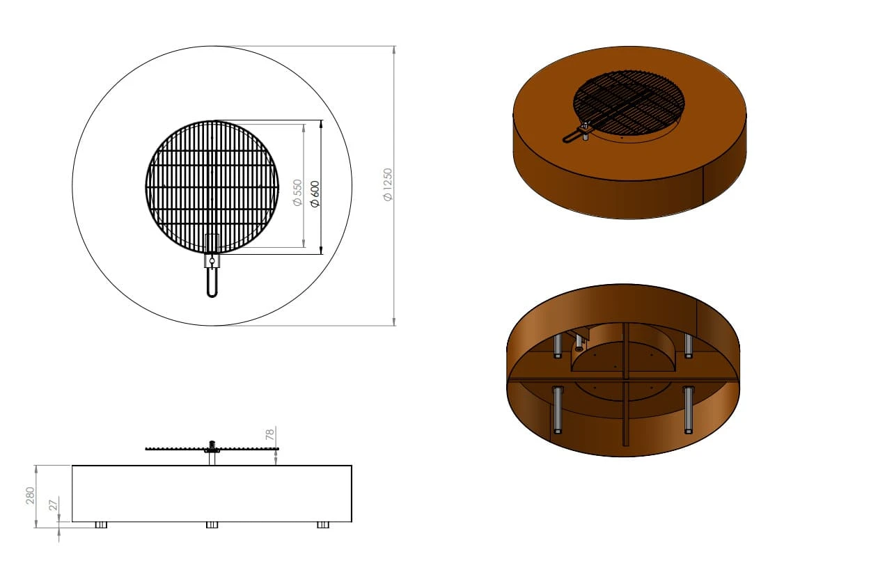 Feuerschale FORNO VLS1 Aus Cortenstahl | Rund 4 Feuerschale FORNO VLS1 Aus Cortenstahl | Rund – Bild 4