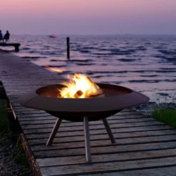 Feuerschale LEDA OutFire TRIGON Gusseisen / Edelstahl | Ø 72 Cm -Ecopots Verkäufe feuerschale leda outfire trigon mit windring milieu 5 22106