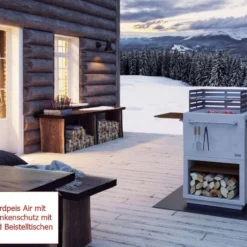 Regal Nordpeis Für Holzfach Zu Gartenkamin Air -Ecopots Verkäufe gartenkamin nordpeis air mit holzfach griff funkenschutz mit Grillrost regal beistelltischen milieu text 4 83273