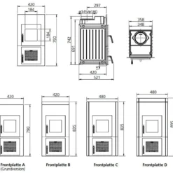 Kachelofeneinsatz LEDA Rubin K17 -Ecopots Verkäufe kachelofeneinsatz leda rubin k17 abmessungen10jpg 4 9467