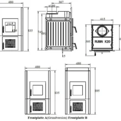 Kachelofeneinsatz LEDA Rubin K20 -Ecopots Verkäufe kachelofeneinsatz leda rubin k20 abmessungenjpg 3 7661
