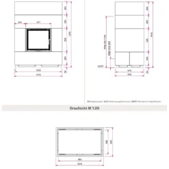 Kaminbausatz Camina S7 Kurz | Gerade Scheibe -Ecopots Verkäufe kaminbausatz camina s7 kurz 5551s abmessungenjpg 4 16623