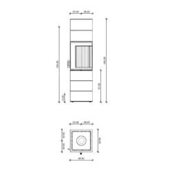 Kaminbausatz Neocube S20 Black & White | Eckkamin -Ecopots Verkäufe kaminbausatz neocube s20 black and white abmessungenjpg 3 146590