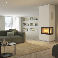 Kaminbausatz Nordpeis Davos A High | Mit Eckscheibe -Ecopots Verkäufe kaminbausatz nordpeis davos a high rechts milieu 5 44422