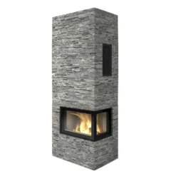 Kaminbausatz Nordpeis Davos A High Stone | Mit Eckscheibe
