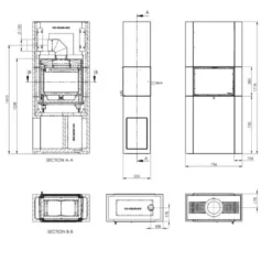 Kaminbausatz Nordpeis Osaka T | Tunnelkamin | Gerade Scheibe -Ecopots Verkäufe kaminbausatz nordpeis osaka t abmessungen 1 3 45580