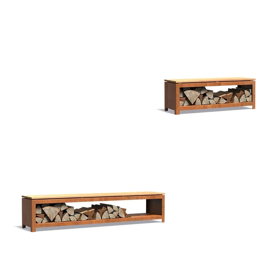 Kaminholzregal FORNO BHSH | Kaminholzbank | Für Den Außenbereich 1 Kaminholzregal FORNO BHSH | Kaminholzbank | Für Den Außenbereich