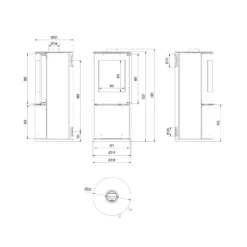 Kaminofen Kratki KOZA PICARD | Tür Selbstschließend -Ecopots Verkäufe kaminofen kratki koza picard abmessungenjpg 4 141668
