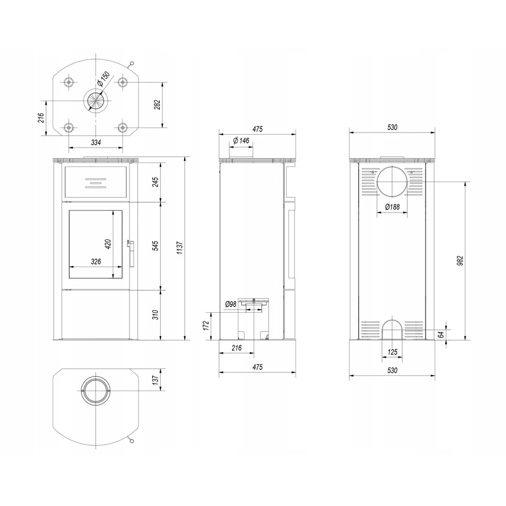 Kaminofen Kratki KOZA TITAN | Tür Selbstschließend 4 Kaminofen Kratki KOZA TITAN | Tür Selbstschließend – Bild 4