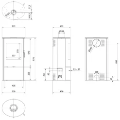 Kaminofen Kratki KOZA AB ROLLO -Ecopots Verkäufe kaminofen kratki rollo abmessungenjpg 5 141055