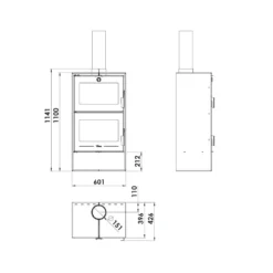 Kaminofen LACUNZA ALTEA | Mit Backfach -Ecopots Verkäufe kaminofen lacunza altea abmessungenjpg 5 135017