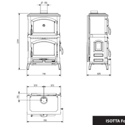 Kaminofen LA NORDICA Isotta Forno Evo | Mit Backfach -Ecopots Verkäufe kaminofen lanordica isotta evo forno abmessungen 5 37920