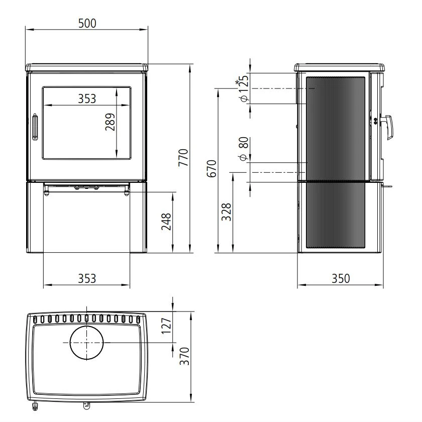 Kaminofen LEDA ALLEGRA Small Mit Holzfach 2 Kaminofen LEDA ALLEGRA Small Mit Holzfach – Bild 2
