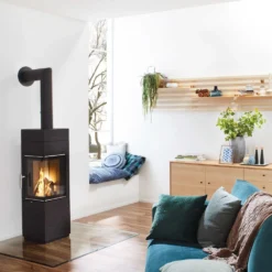 Kaminofen LEDA CORNA ES Tec -Ecopots Verkäufe kaminofen leda corna es links schwarz milieu 5 36032