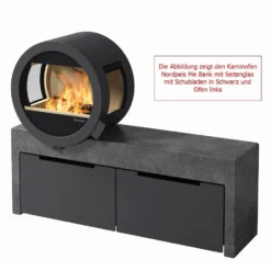Kaminofen Nordpeis Me Bank -Ecopots Verkäufe kaminofen nordpeis me bank seitenglas links mit schubladen schwarz 1 4 21083