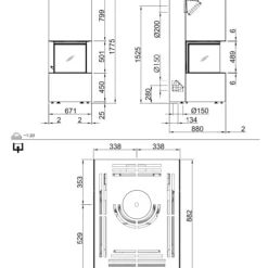 Kaminofen Spartherm SEE Artemis -Ecopots Verkäufe kaminofen spartherm see artemis abmessungen 6 98558