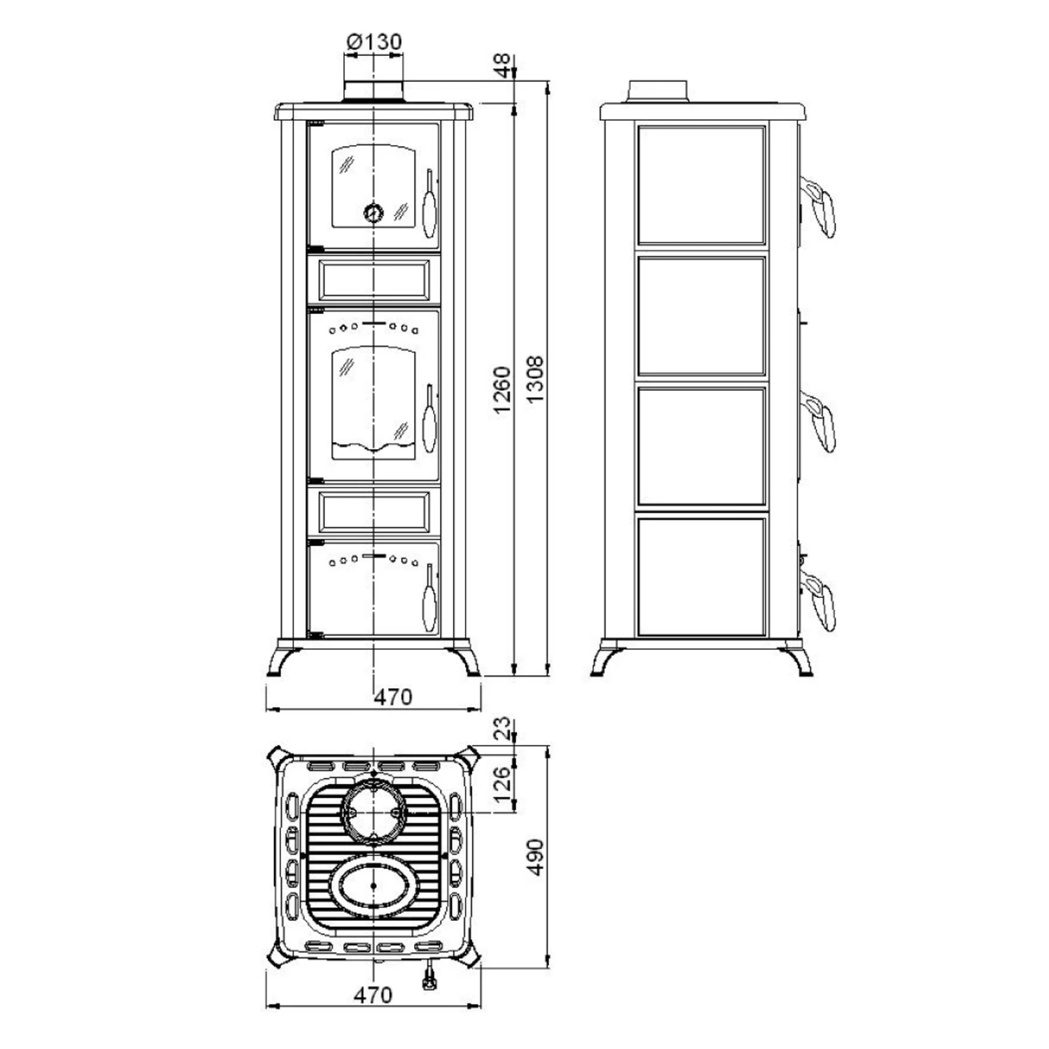 Kaminofen WAMSLER KF-188 Romantik B | Mit Backfach 2 Kaminofen WAMSLER KF-188 Romantik B | Mit Backfach – Bild 2