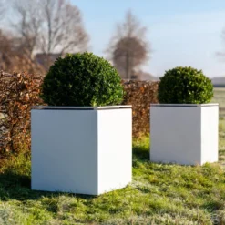 Pflanzkübel ADEZZ DOMUS Quadratisch | Aus Aluminium -Ecopots Verkäufe pflanzkuebel adezz domus aluminium weiss milieu 6 100371